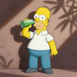 Homer Simpson drinking lean