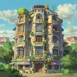 stunning photo of a solarpunk vietnamese apartment building by makoto shinkai and studio ghibli, and pixar