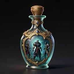 a potion bottle, rpg, digital art, dark background, runescape, skyrim, final-fantasy, Diablo-3