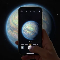 alien planet, photographed by phone