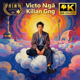 stunning portrait of landscape by victo ngai, kilian eng vibrant colors, winning - award masterpiece, fantastically gaudy, aestheticly inspired by beksinski and dan mumford, 8 k upscale with simon stalenhag work, sitting on the cosmic cloudscape