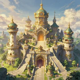 fantasy palace by 司 机 and 黄 凤 年 啊, fenghua zhong, ruan jia. fine details, trending on artstation. nexon, tencent, netease, huaban, wechat, bilibili, neowiz, kakao games