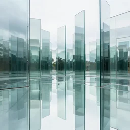 landscape made of glass mirriors