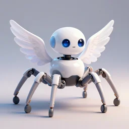 3 d ethereal angelic cute beautiful boston dynamics 8 legged spider robot, highly detailed, hard surface model, octane render, studio lighting