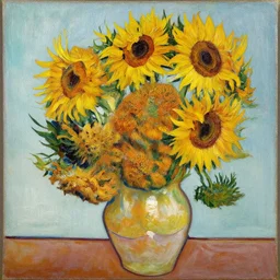 a painting of sunflowers, painted by Jackson Pollock, oil painting