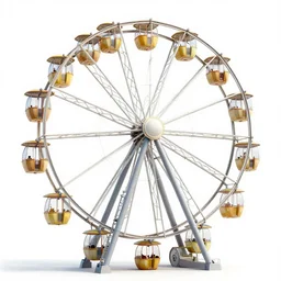 a mid - century ferris wheel. highly detailed digital art. realistic. lots of details. 1 3 mm.