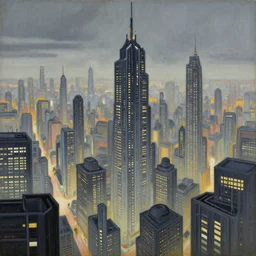 Beautiful Painting of a cyberpunk city by Zdzisław Beksiński