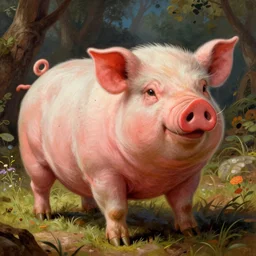 detailed concept art of a scene from the 2 0 0 9 live action film dragon ball where the main character is a pig. fine art, by thomas kinkade and gustave dore, light volumetric. trending at artsstation, trending at sotheby's, trending at superrare, high resolusion.