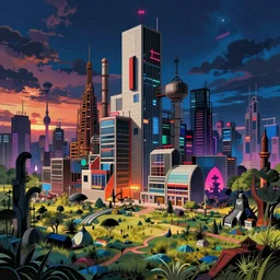a beautiful ultradetailed highly detailed city nature architecture industrial architecture backroom by le corbusier, cgsociety at night alien at dusk lightpaint cyberpunk neon noir thermal imaging studio ghibli nightsky nightvision anime assassin's creed tundra meadow biopunk myst magic realism, archdaily, wallpaper, highly detailed, trending on artstation.