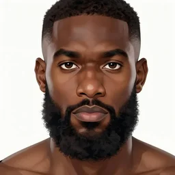semi realistic anime illustration of bearded black man as a god of thunder, with beautiful hyperdetailed eyes, facing camera directly, full face portrait made by Stanley Artgerm, WLOP, Rossdraws, James Jean Andrei Riabovitchev, Marc Simonetti, Yoshitaka Amano, Artstation