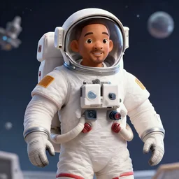 will smith as a astronaut, claymation, 8 k, hyperdetalied, cgsociety,