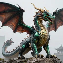 a majestic dragon, hd, high quality color palette
