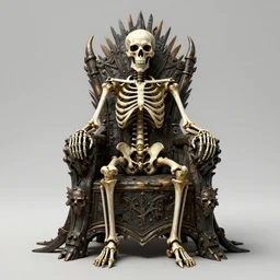 concept art of a skeleton throne, yperrealistic, photorealistic, style by wlop, cgsociety, hyper detailed, 8 k