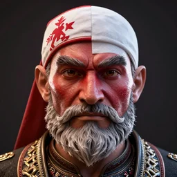 closeup headshot of the final boss human who is half Kurdish and half Polish, bump mapping, global illumination, incredibly detailed, D&D boss, octane render, digital art by Norihiro Takami, trending on Artstation