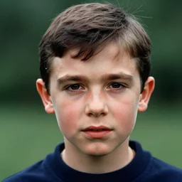 a face portrait of sean connery at 6 years old. photography.