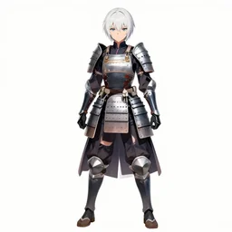 detailed, sharp, full body portrait of a white-haired fantasy female warrior wearing japanese armor resembling rei ayanami, trending on artstation, anime arts, featured on Pixiv, HD, 8K, highly detailed, good lighting, beautiful, epic, masterpiece, in the style of Ilya Kuvshinov and Greg Rutkowski