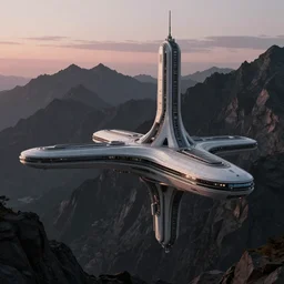 futuristic space station in the mountains 3 d concept art, cinematic lighting, intricate details, building by zaha hadid, pastel sunset, emissary space by arthur haas and bruce pennington and john schoenherr, cinematic matte painting, dark moody monochrome colors, trending on artstation, featured on behance