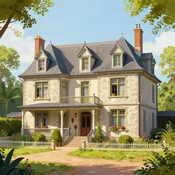 a beatiful old house, extremely detailed, sharp focus, wide view, smooth, digital illustration, colorfull by edmund dulac