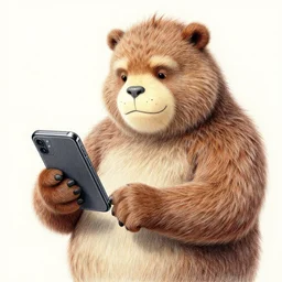 the heffalump holding a smartphone, detailed, color pencil art, drawing, trending on artstation