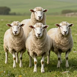 3 sheep, beautiful nature scene, intricate, hyper detailed