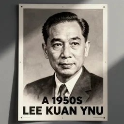 A 1950s poster of Lee Kuan Yew