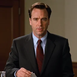 a still from the 2001 TV Show The West Wing Starring Arnold Schwarzenegger