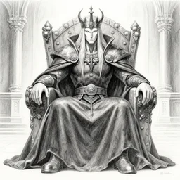 a mighty lichking, in his throne room, visual novel, colored pencil