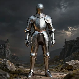 a suit of platemail armor designed by H R Giger