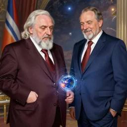 lukashenko creating the universe, made by j. c leyendecker and beksinski