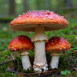 giant red mushrooms