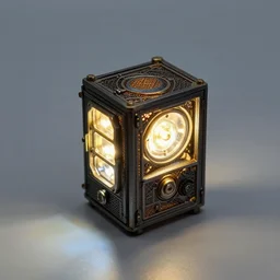 tiny movie prop with led lights, intricate and detailed