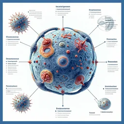 detailed medical deconstruction chart of icosahedral phage, super detailed and real.