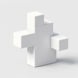 3 d orthogonal view for tetris blocks, simple, white, trending on pinterest, keyshot 1 1
