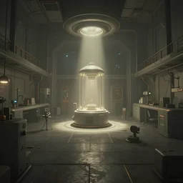 screenshot of a game on unreal engine 5, liminal underground laboratory, photorealistic, retrofuturism, minimalist, soft vintage glow