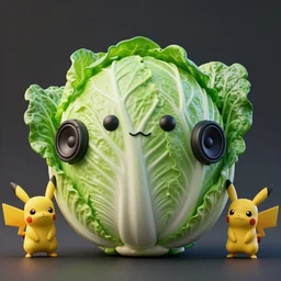 high quality 3 d render very cute cabbage! incorporated speakers!, cyberpunk highly detailed, unreal engine cinematic smooth, in the style of blade runner & detective pikachu, hannah yata charlie immer, moody light, low angle, uhd 8 k, sharp focus