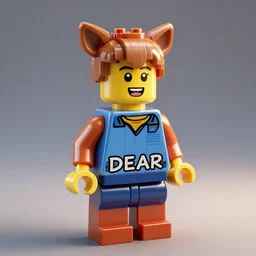 Lego dear, volumetric lighting 4K fur photorealistic render
