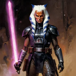 Ahsoka Vader by H. R. Giger, by Frank Frazetta