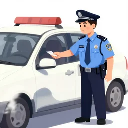 a 1 9 5 0 s police officer issuing a ticket on a car