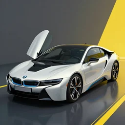 bmw i 8, a page from cyberpunk 2 0 2 0, style of paolo parente, style of mike jackson, adam smasher, johnny silverhand, 1 9 9 0 s comic book style, white background, ink drawing, black and white