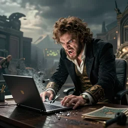 Napoleon rage quitting and smashing his laptop after losing a counterstrike game, wlop,