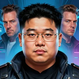 the doomslayer as kim jong un a realistic scifi cyberpunk, in ted talk, face closeup portrait art by donato giancola and greg rutkowski, vintage retro scifi, realistic face, digital art, trending on artstation, symmetry,