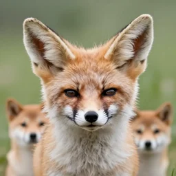 award winning wildlife photography, Big fluffy fennec fox shiba inu hybrid winking, close up of face, zoom in on face, wildlife photography by Paul Nicklen, shot by Joel Sartore, shot by DENNIS STOGSDILL, Skye Meaker, national geographic, perfect lighting