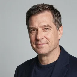 portrait photo of hal emmerich, color, studio lighting, award - winning photograph
