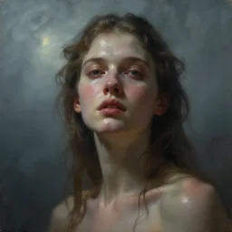 ''cinematic shot'' portrait of palne sweaty skin beutiful face goddess of emotions cloudy lighting atmosferic realistic made by ivan aivazovsky, peter mohrbacher, greg rutkowski volumetric light effect broad light oil painting painting fantasy art style sci - fi art style realism premium prints available artwork unreal engine