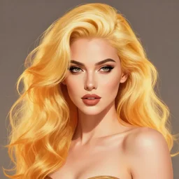 a stunning upper body portrait of a beautiful woman with bleach blonde fiery hair by marvel comics, digital art, trending on artstation