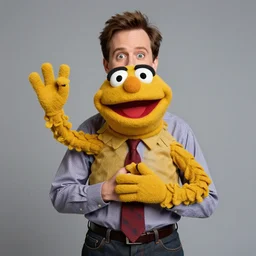 studio portrait of!!! muppet muppet!!!!! dwight schrute as a muppet muppet muppet as a muppet as a muppet in the tv show the office