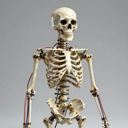 skeleton made of network cables, 4k photo