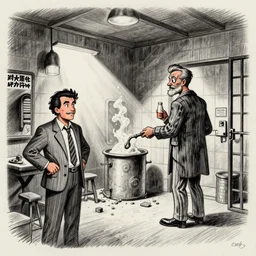 The Artwork of R. Crumb and his Cheap Suit Breaking-Bad-Walter-White meth-lab prison, pencil and colored marker artwork, trailer-trash lifestyle
