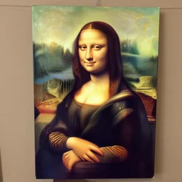 a dog painted in the style of the mona lisa