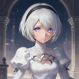 infinitely detailed nierautomata painting, pixivartststion!! ambient lighting, cute - fine - angel angel, fine art, infinitely detailed architectures. beautiful iridescent eyes and heavenly clothes